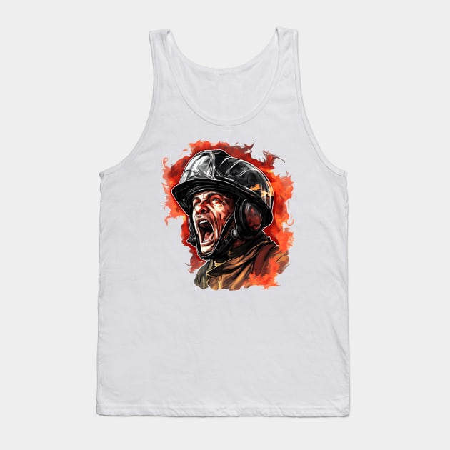 fire fighter design Tank Top by Printashopus